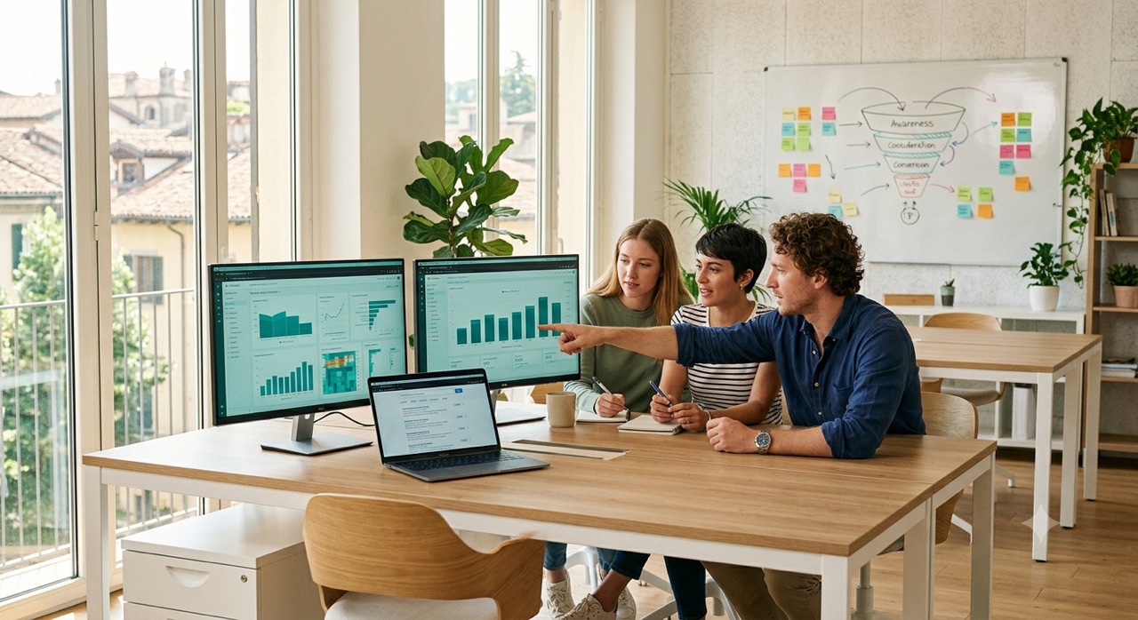 Il team StudioVisibile al lavoro su una strategia di marketing sanitario